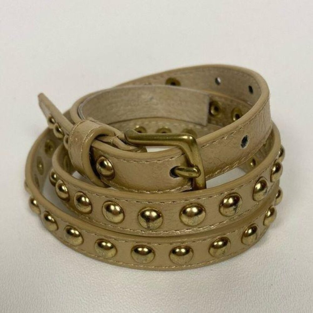 Via Spiga Gold Leather & Studs Belt 30"